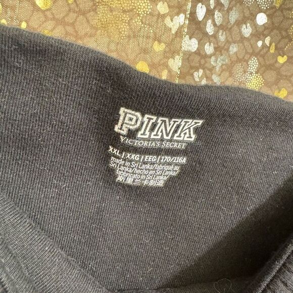 PINK Victorias Secret Black Ribbed Square Neck Active Mini Dress/Shorts XXL 10/1 - Picture 3 of 12